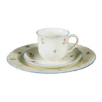 Porcelāna kafijas tase ar apakštasi un uzkodu šķīvīti Seltmann Weiden Marie Luise Streublume