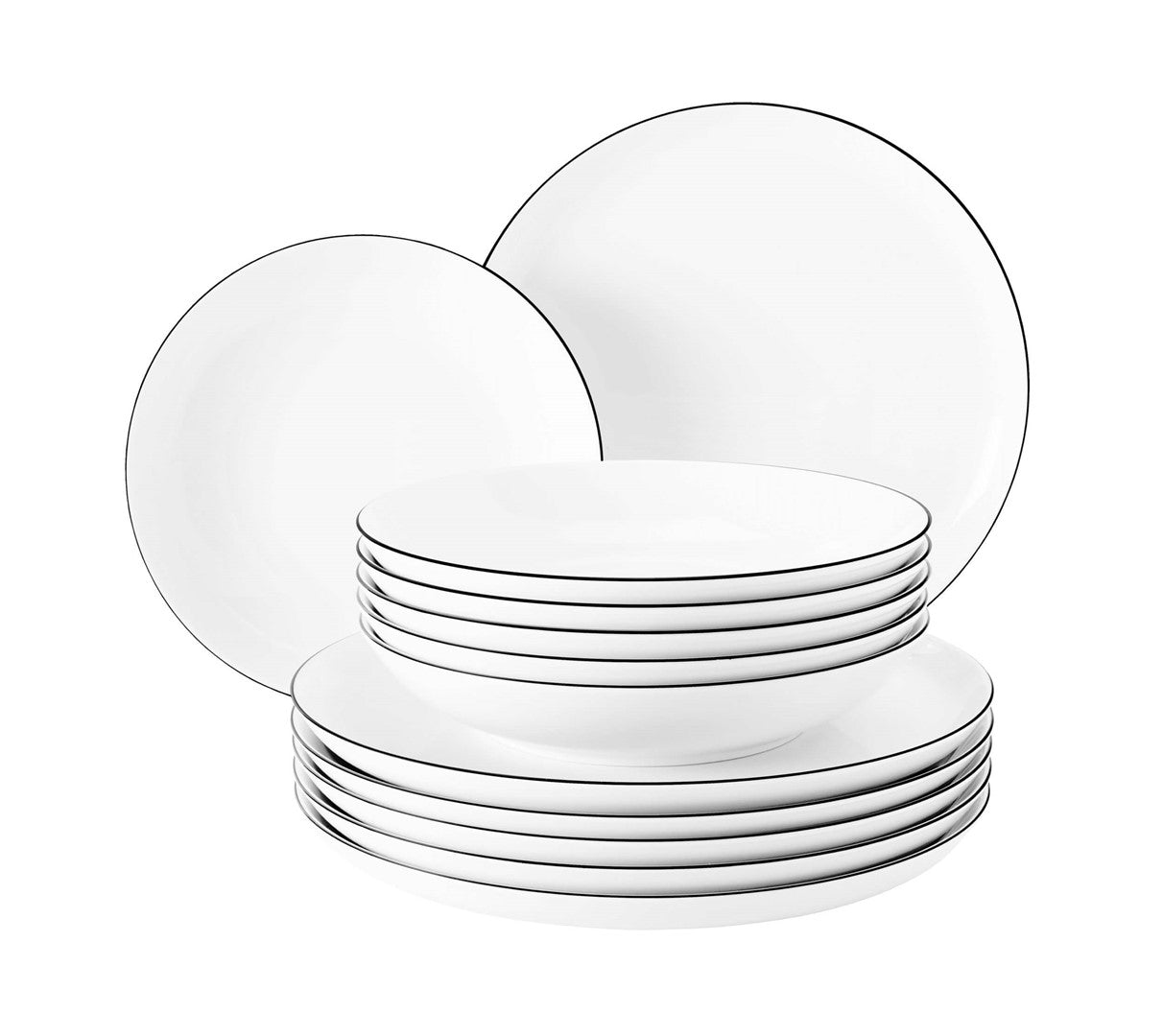 Porcelāna pusdienu servīze Black Line Seltmann Weiden 6pers. 12pr.