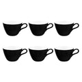Coffee cups 370ml Seltmann Weiden Life Fashion glamorous black, 6 pcs., porcelain