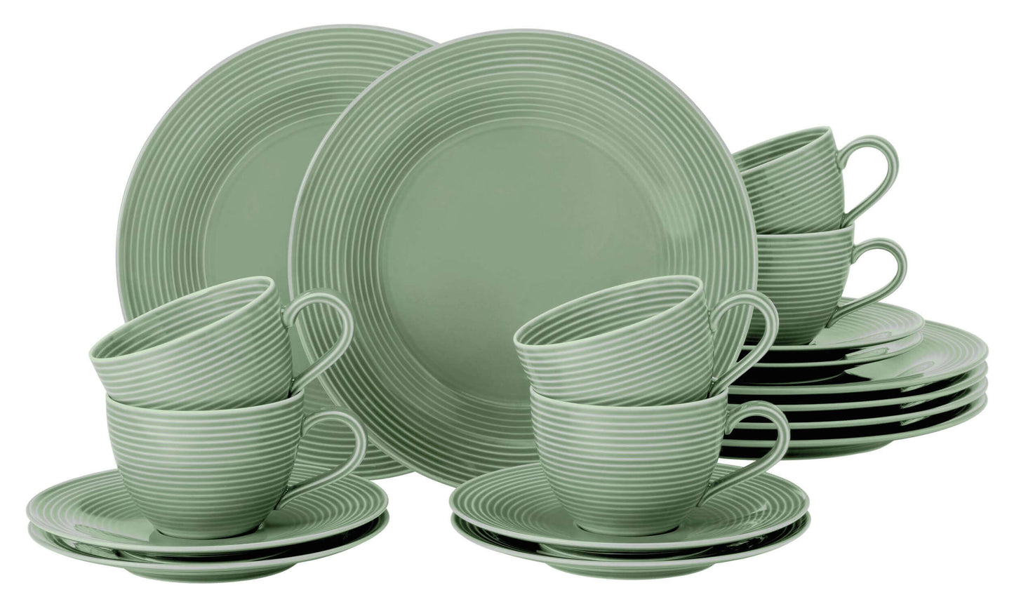 Kafijas servīze Seltmann Weiden Beat Color Glaze 6 personām, zaļa