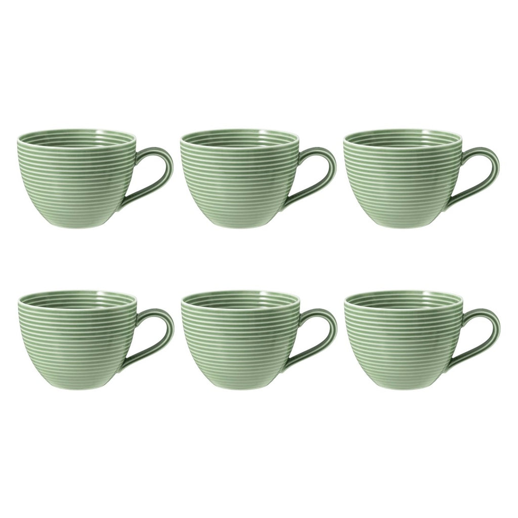 Porcelāna kafijas tases Seltmann Weiden Beat Color Glaze 0.26L, 6 gab., zaļas