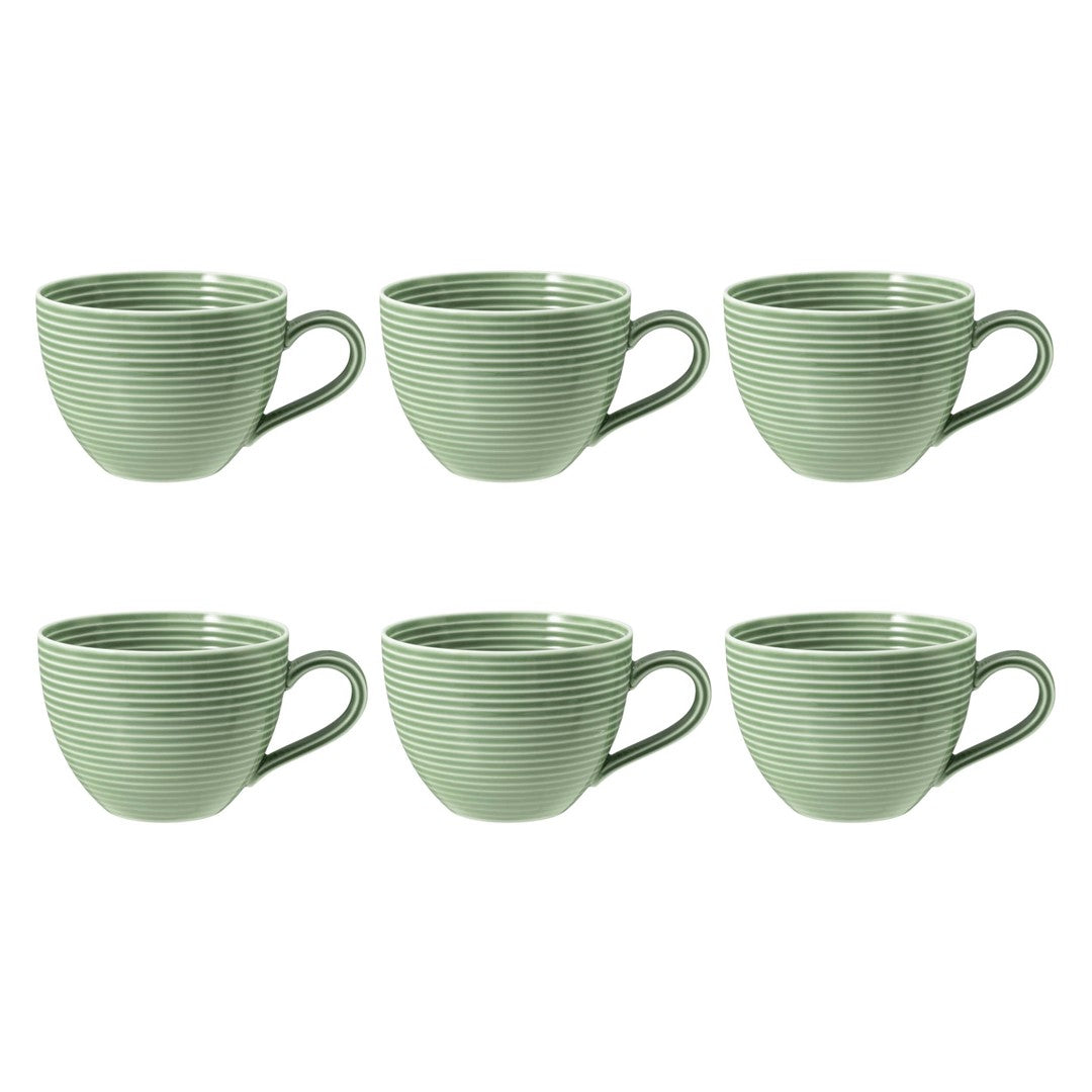 Porcelāna kafijas tases Seltmann Weiden Beat Color Glaze 0.26L, 6 gab., zaļas
