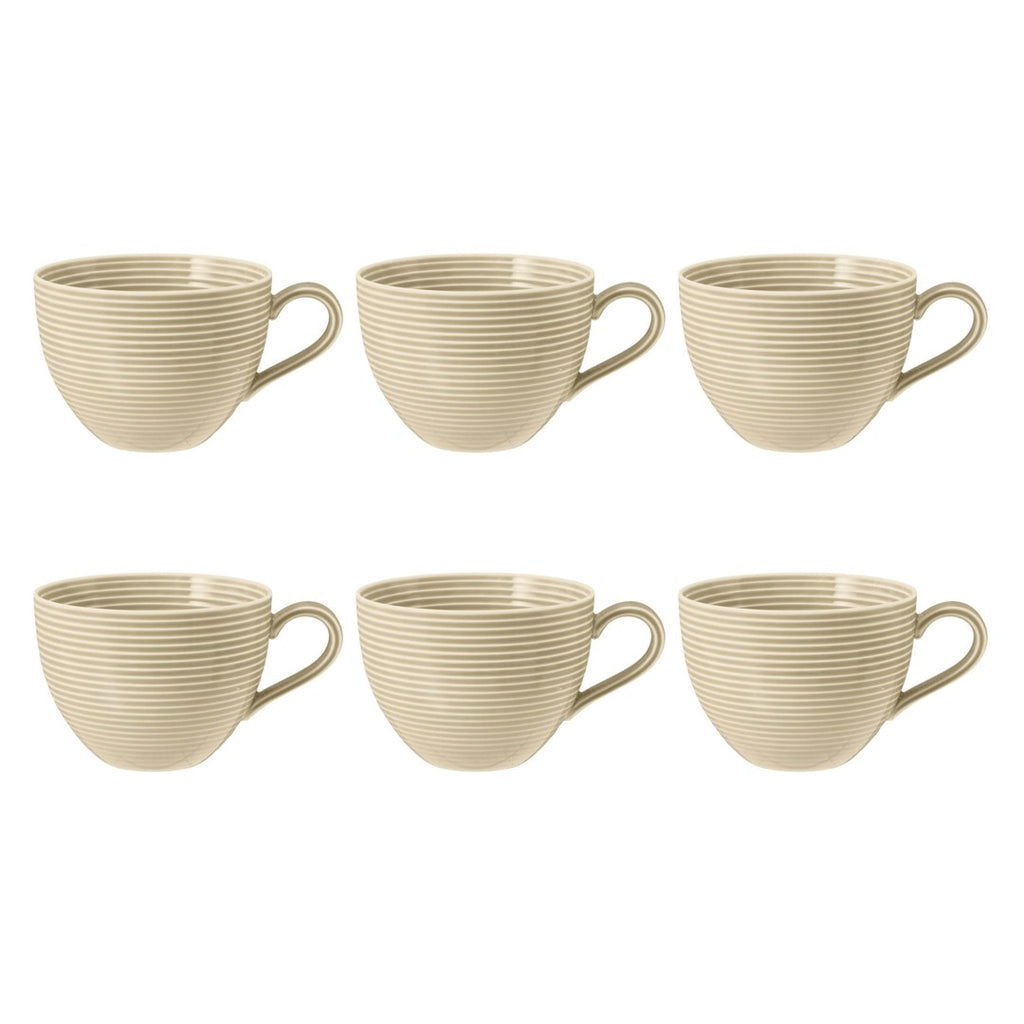 Porcelāna kafijas tases Seltmann Weiden Beat Color Glaze 350ml, 6 gab., smilškrāsas