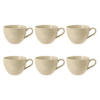 Porcelāna kafijas tases Seltmann Weiden Beat Color Glaze 350ml, 6 gab., smilškrāsas