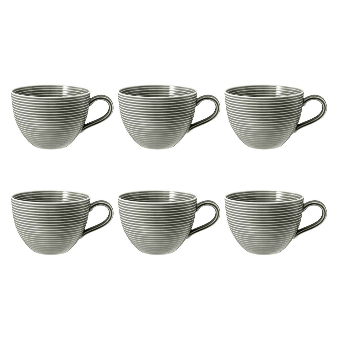 Porcelāna kafijas tases Seltmann Weiden Beat Color Glaze 350ml, 6 gab., pērļu pelēkas
