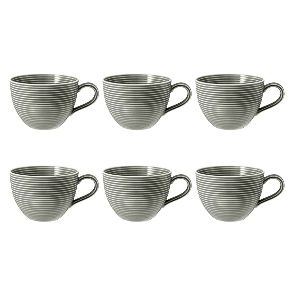 Porcelāna kafijas tases Seltmann Weiden Beat Color Glaze 350ml, 6 gab., pērļu pelēkas