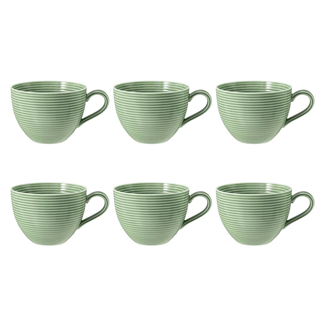 Porcelāna kafijas tases Seltmann Weiden Beat Color Glaze 350ml, 6 gab., zaļas