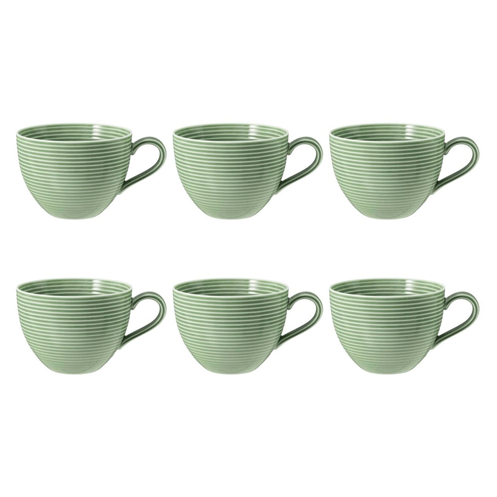 Porcelāna kafijas tases Seltmann Weiden Beat Color Glaze 350ml, 6 gab., zaļas