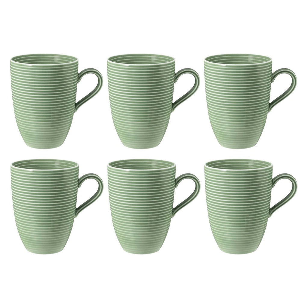 Porcelāna krūzes Seltmann Weiden Beat Color Glaze 350ml, 6 gab., zaļas