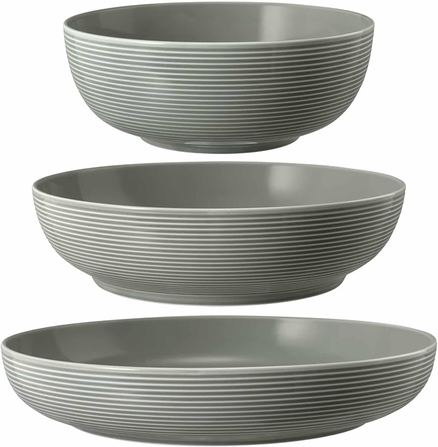 Seltmann Weiden Beat Color Glaze bļodas trīs dažādos izmēros, pērļu pelēkas