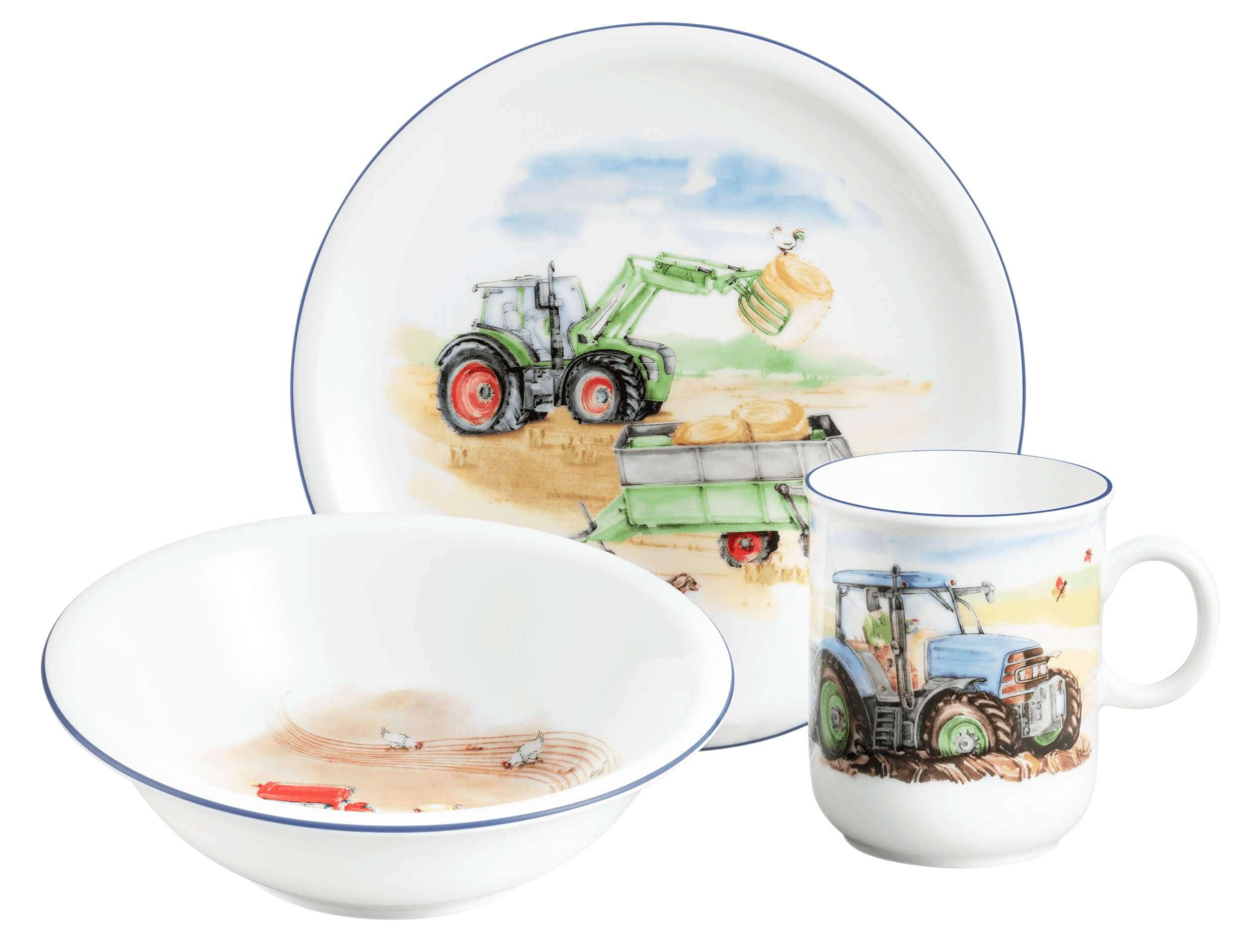 Compact trauku komplekts bērniem Mans traktors porcelāns Seltmann Weiden