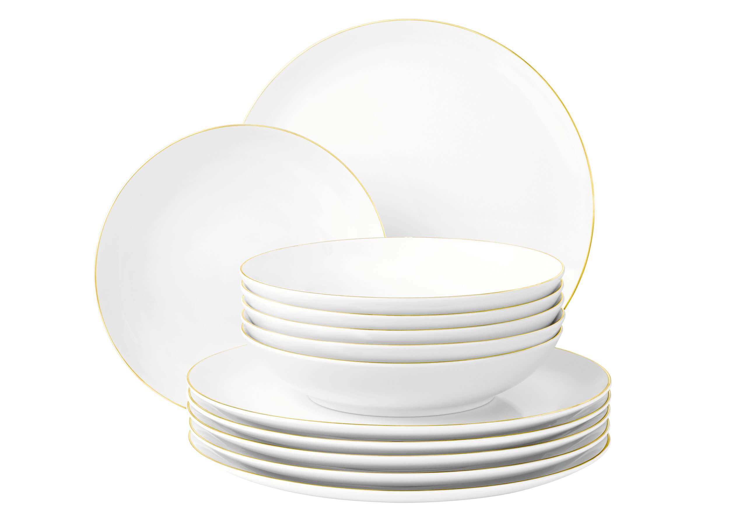 Porcelāna pusdienu servīze Seltmann Weiden Liberty Golden Line, 6 pers. 12pr.