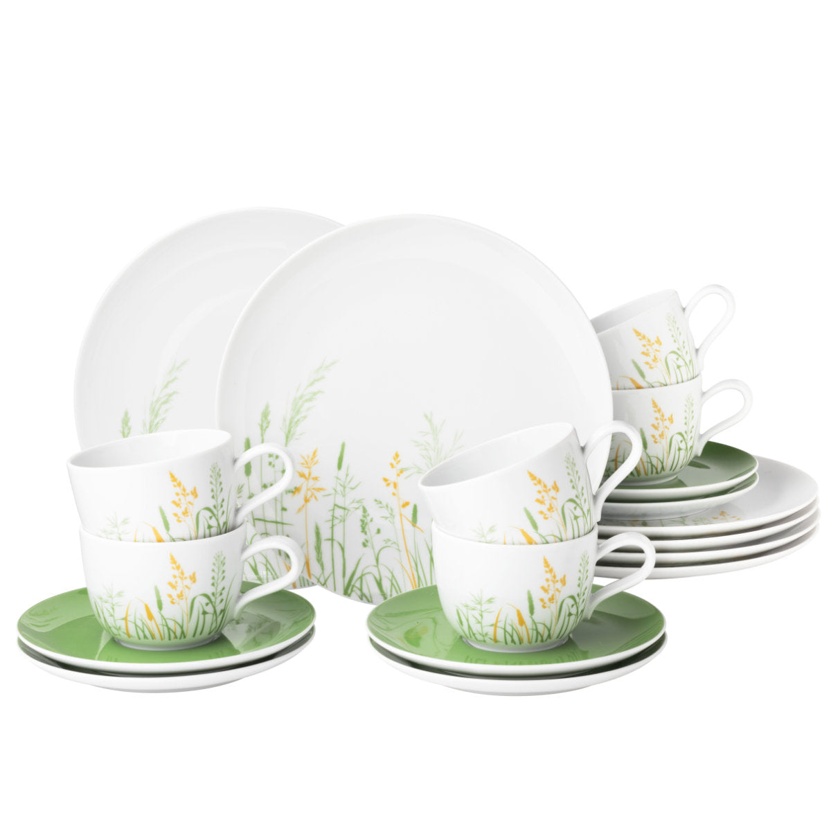Porcelāna kafijas servīze Seltmann Weiden Liberty Meadow Grasses zaļa 6 personām, 18pr.