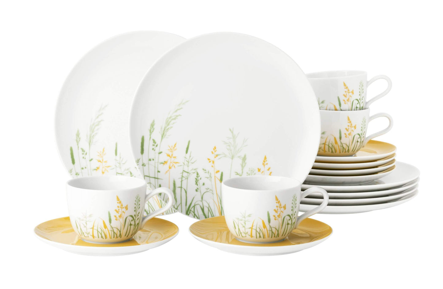 Kafijas servīze Seltmann Weiden Meadow Grasses 6 personām Curry dzeltena
