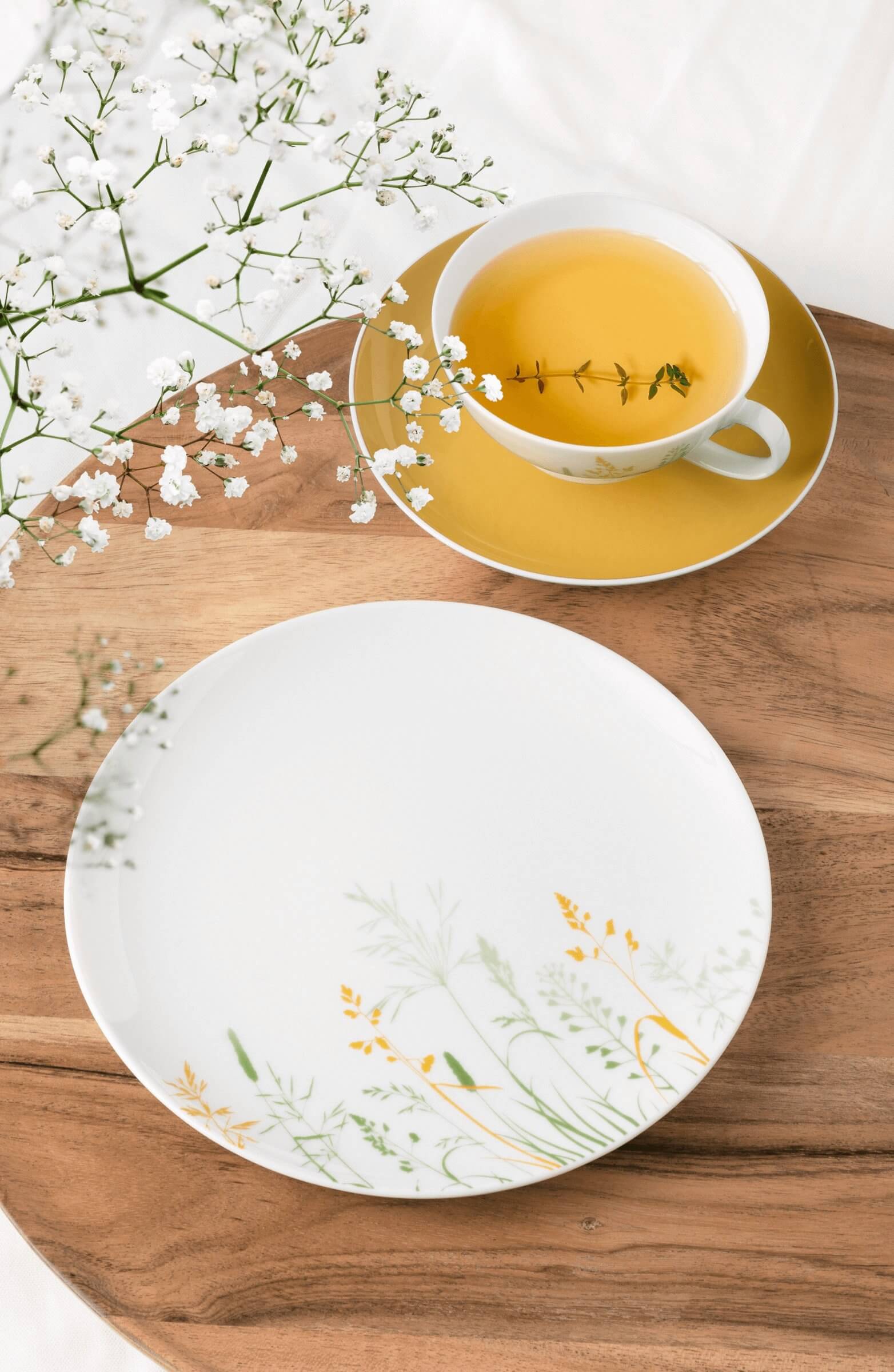 Tējas servīze Seltmann Weiden Liberty Meadow Grasses 6 personām Curry dzeltena