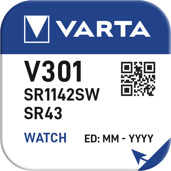 Sudraba oksīda pulksteņu baterija VARTA V301 1.55V/115mAh, 1gab.