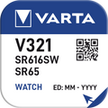 Pulksteņu baterija VARTA V321 Silver 1.55V, 1gab.