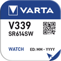 Pulksteņu baterija VARTA Silver V339 1.55V, 1gab.