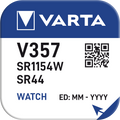 Pulksteņu baterija VARTA Silver V357 1.55V 1gb.