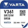 Pulksteņu baterija VARTA Silver V361, 1.55V 1gb.