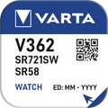 Pulksteņu baterija VARTA V362 Silver 1.55V/21mAh, 1gab.