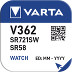 Pulksteņu baterija VARTA V362 Silver 1.55V/21mAh, 1gab.