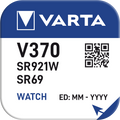 Pulksteņu baterija VARTA V370 Silver, 1.55V, 1gb.