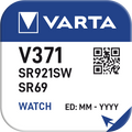 Pulksteņu baterija VARTA V371 Silver, 1.55V, 1gab.