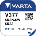 Pulksteņu baterija VARTA V377 1.55V Silver 1gb.