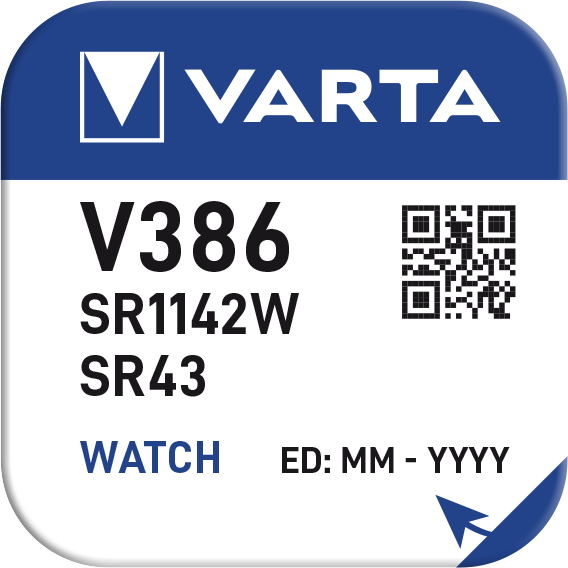 Pulksteņu baterija VARTA V386 Silver 1.55V, 1gab.