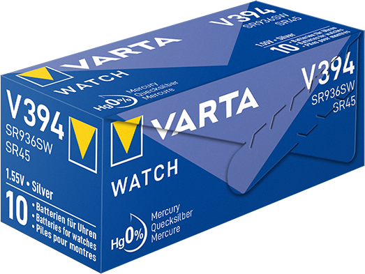Pulksteņu baterija VARTA V394 Silver 1.55V/67mAh, 1gab.