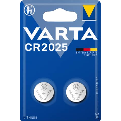 Litija baterija CR2025 3V VARTA 2gab.
