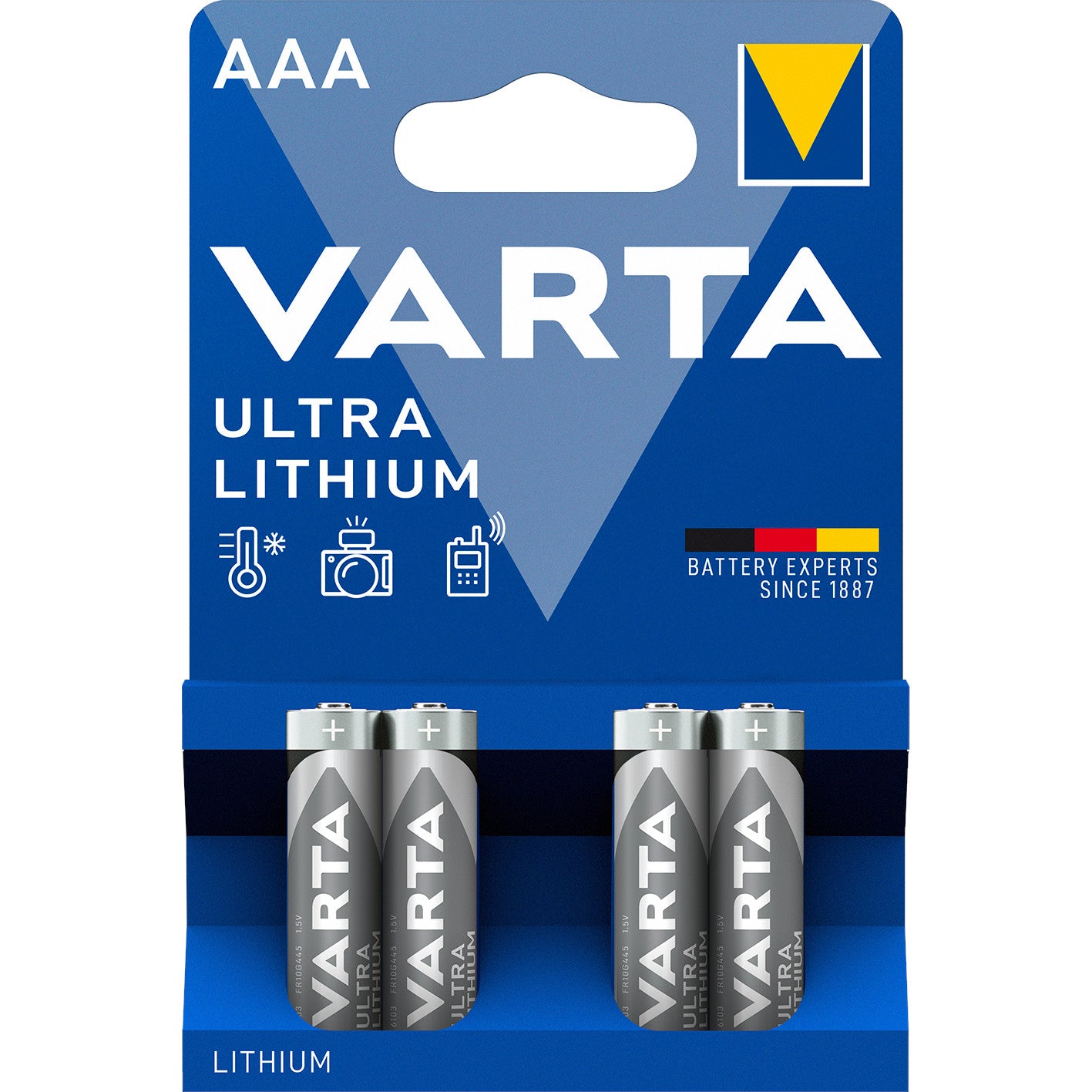 Baterijas AAA VARTA Ultra Lithium, 4gb.