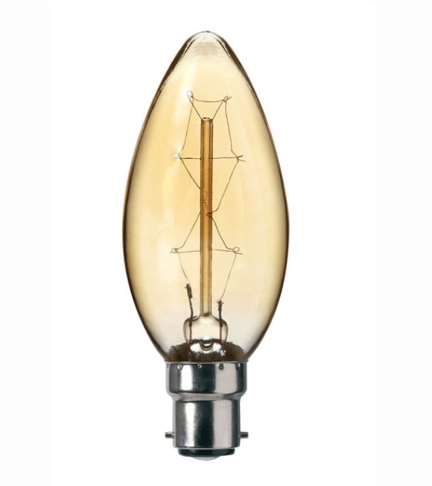 Vintage Candle B22 40W 200lm 2100K 240V spuldze Sylvania 0023879