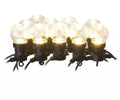 Dārza/terases lampiņu virtene 5m 50LED IP44 EMOS Party 10x bumbas caurspīdīgas WW