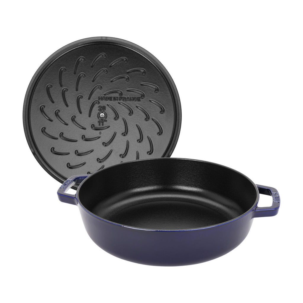 Čuguna dziļā panna 28cm STAUB Braisers Chistera Saute ar vāku