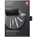 ZWILLING Premium manikīra un pedikīra komplekts 4 gab., melnā ādas maciņā