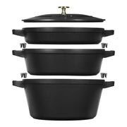 Čuguna katla, dziļās pannas un pannas komplekts Staub Stackable 24cm
