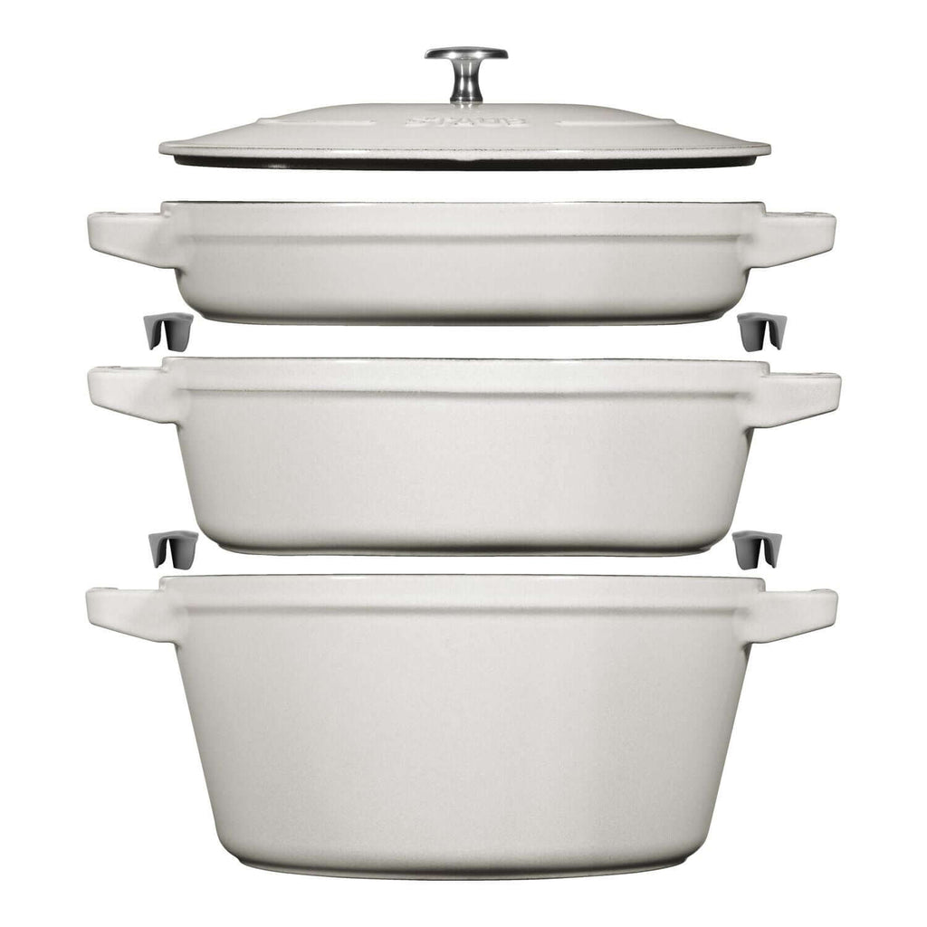 Čuguna katla, dziļās pannas un pannas komplekts Staub Stackable 24cm