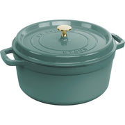 Emaljēts čuguna katls ar vāku Staub 26cm 5.2L La Cocotte, zaļš