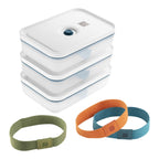 Vakuuma pusdienu kastītes 1.0L Zwilling Fresh & Save Lunch Box L La Mer 3gab ar elastīgām lentēm.