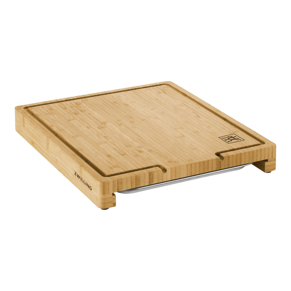 ZWILLING BBQ+ bambusa griešanas dēlis ar savākšanas trauku 39 × 30 cm