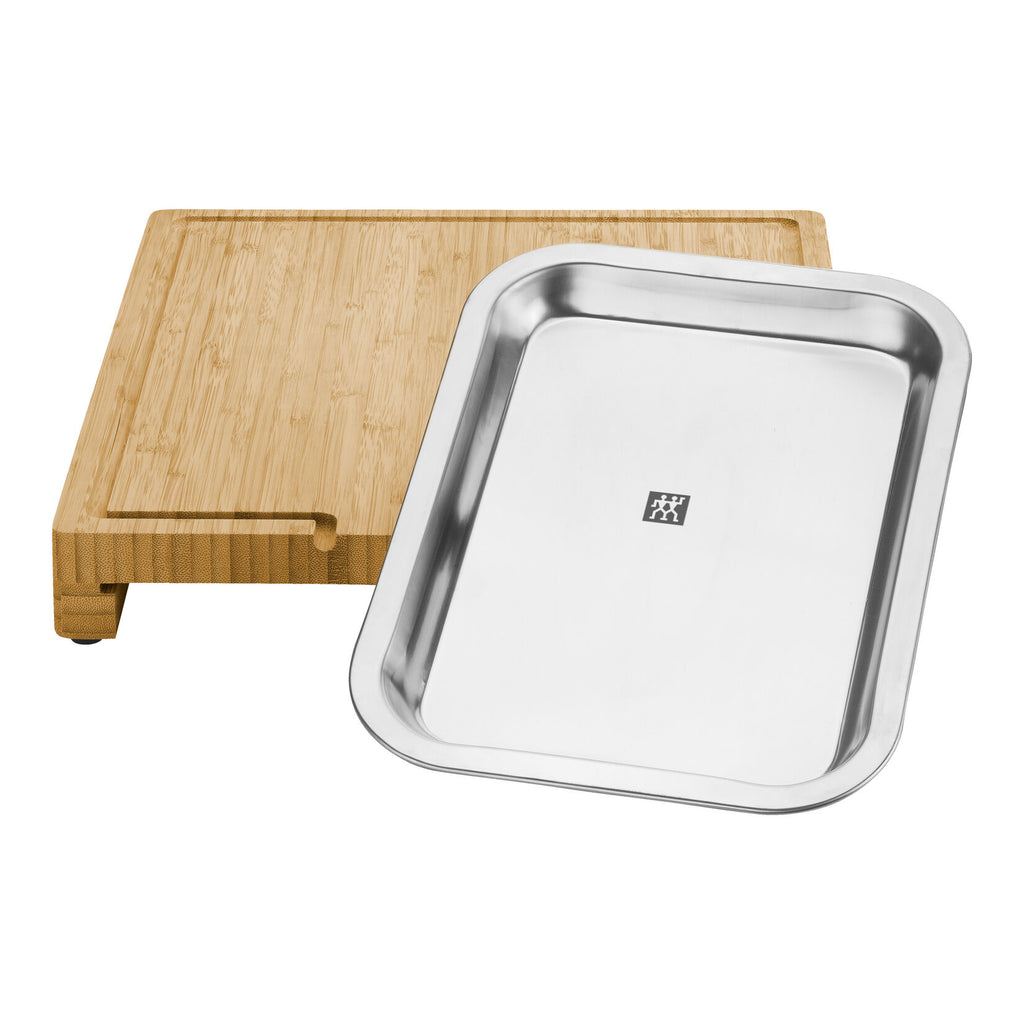 ZWILLING BBQ+ bambusa griešanas dēlis ar savākšanas trauku 39 × 30 cm