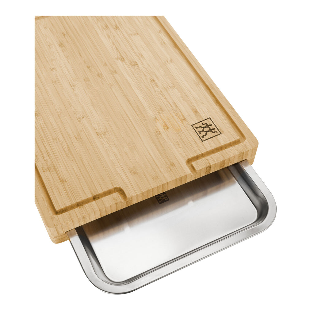 ZWILLING BBQ+ bambusa griešanas dēlis ar savākšanas trauku 39 × 30 cm