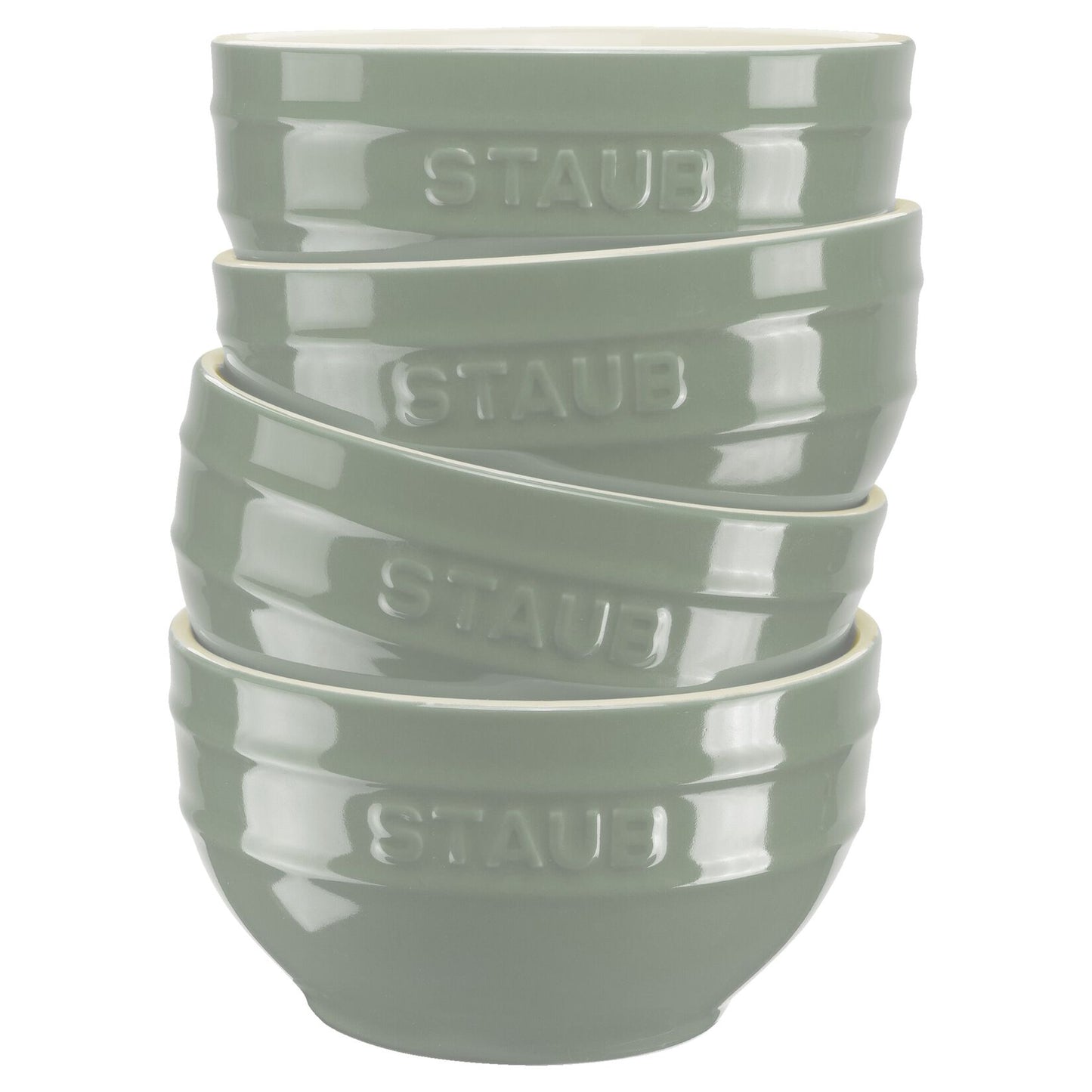 Keramikas bļodiņas STAUB Ceramique 12cm, 4gab. eikaliptu zaļas