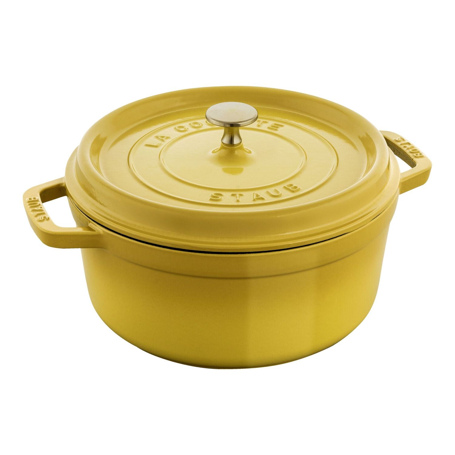 Čuguna katls emaljēts ar vāku 24cm 3.7L Staub La Cocotte, dzeltens - kilidi.lv