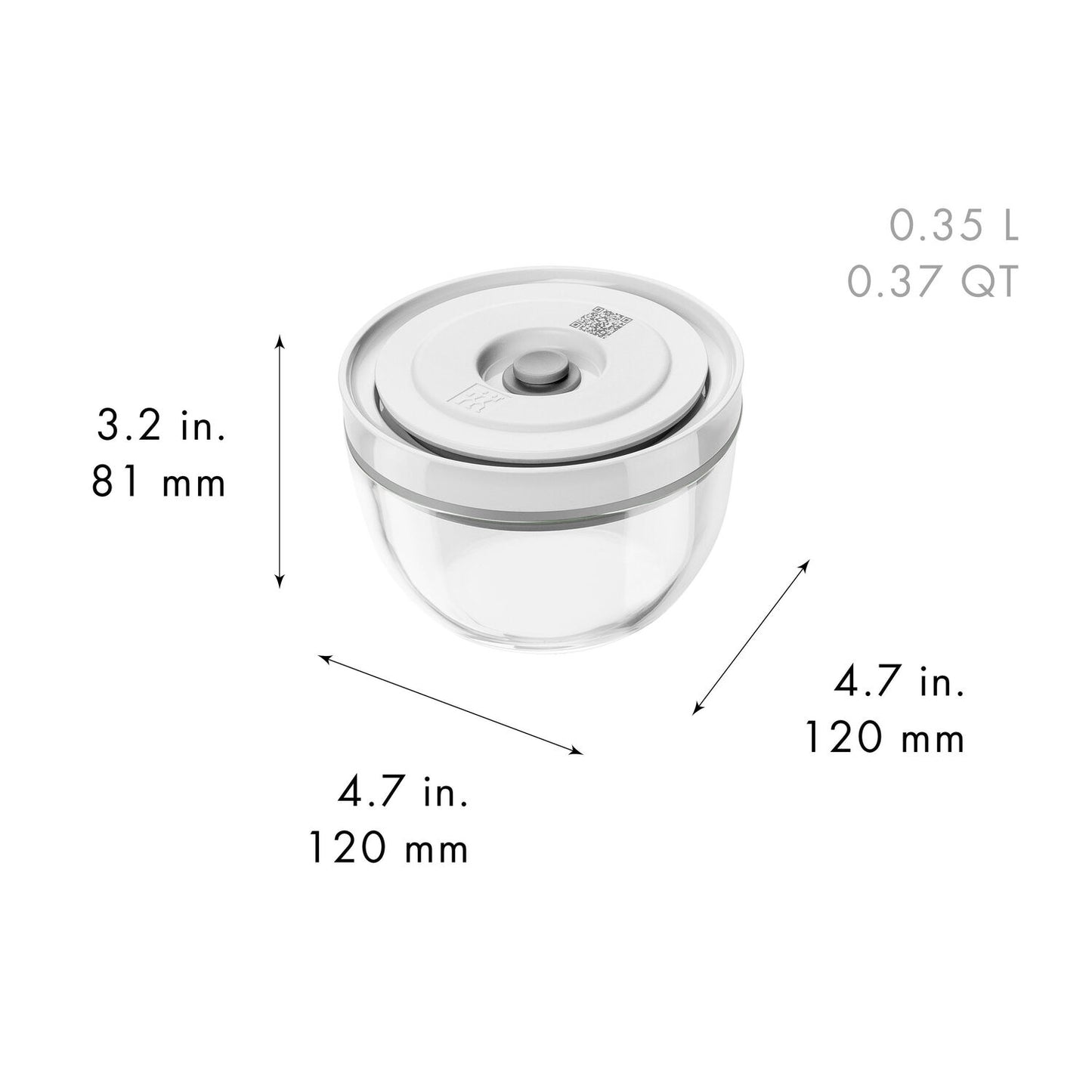 Stikla vakuuma bļoda ZWILLING FRESH & SAVE Bowls S / 12cm, 350ml