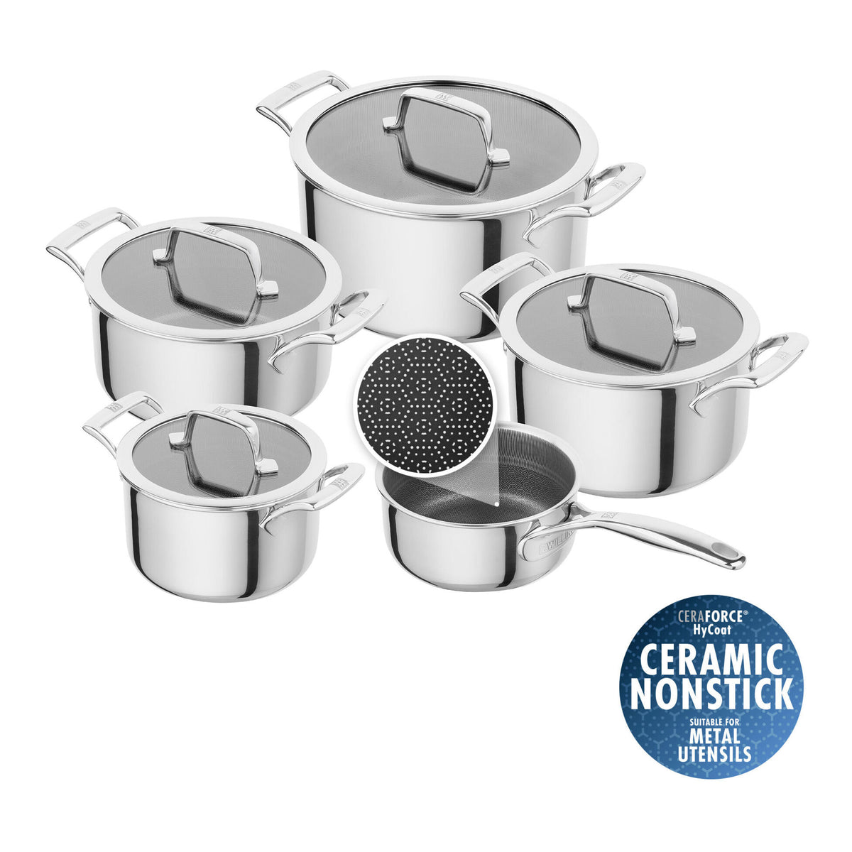 ZWILLING Peak katlu komplekts 5 daļas ar šūnveida pārklājumu