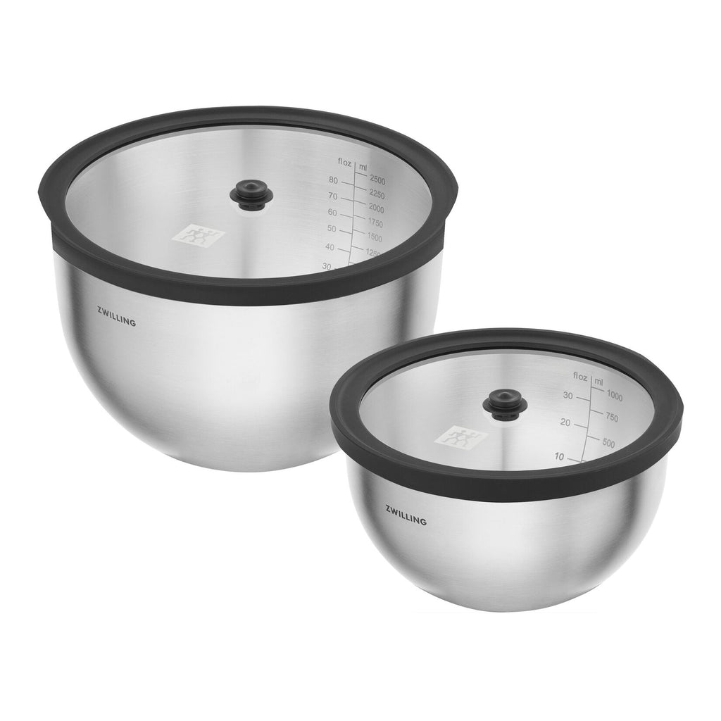 ZWILLING Fresh & Save tērauda bļodu ar vakuuma vākiem komplekts, 4 daļas