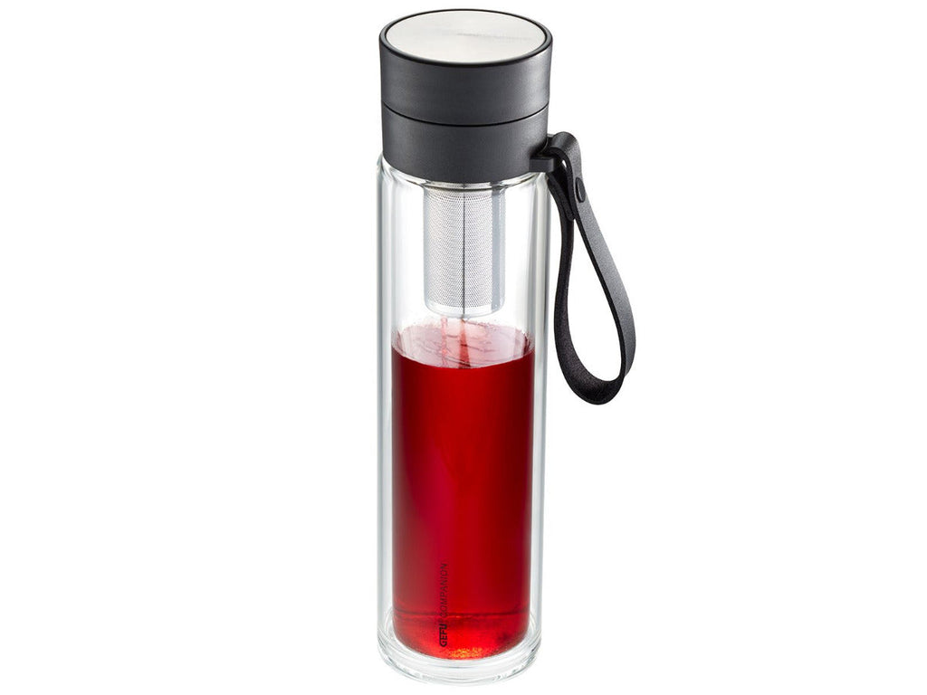 Ūdens pudele GEFU COMPANION, 0.45l, filca somiņā, dubultsienu stikla